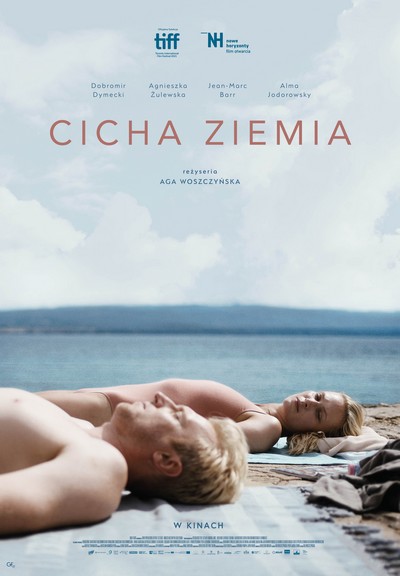 Dobromir Dymecki i Agnieszka Żulewska na plakacie promującym kinową emisję filmu Cicha ziemia”, foto: Gutek Film