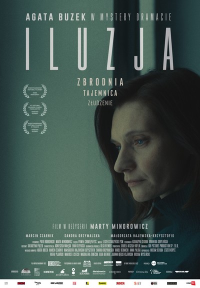 Agata Buzek na plakacie promującym kinową emisję filmu „Iluzja”, foto: Aurora Films