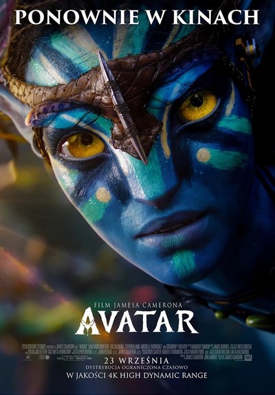 Zoe Saldana na plakacie promującym kinową emisję filmu „Avatar”, foto: The Walt Disney Company