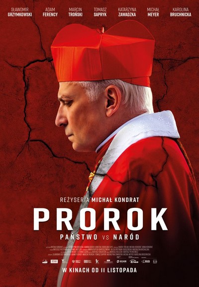 Sławomir Grzymkowski na plakacie promującym kinową emisję filmu „Prorok”, foto: TVP