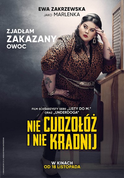 Ewa Zakrzewska na plakacie promującym kinową emisję filmu „Nie cudzołóż i nie kradnij”, foto: DreamLake/Dystrybucja Mówi Serwis