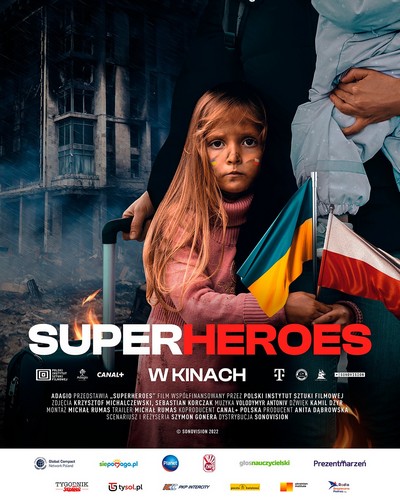Bohaterowie produkcji na plakacie promującym kinową emisję filmu „Superheroes”, foto: Sonovision