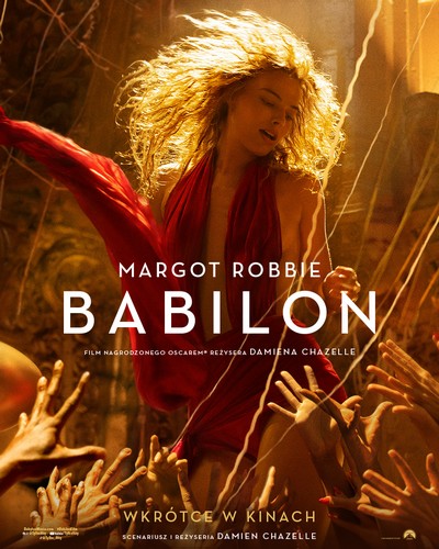 Margot Robbie na plakacie promującym kinową emisję filmu „Babilon”, foto: United International Pictures
