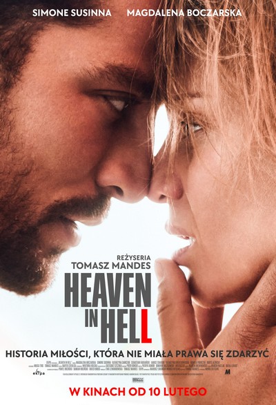 Simone Susinna i Magdalena Boczarska na plakacie promującym kinową emisję filmu „Heaven in Hell”, foto: Monolith Films