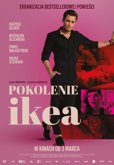 Bartosz Gelner i Michalina Olszańska na plakacie promującym kinową emisję filmu „Pokolenie Ikea”, foto: Agora