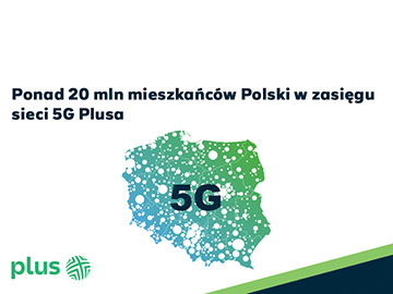 Ponad 20 mln mieszkańców Polski w zasięgu sieci 5G Plusa