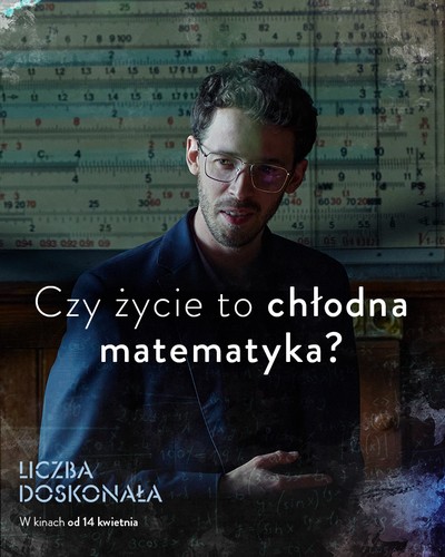 Jan Marczewski na plakacie promującym kinową emisję filmu „Liczba doskonała”, foto: TVP