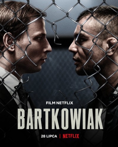 Józef Pawłowski i Damian Majewski na plakacie promującym emisję filmu „Bartkowiak”, foto: Netflix