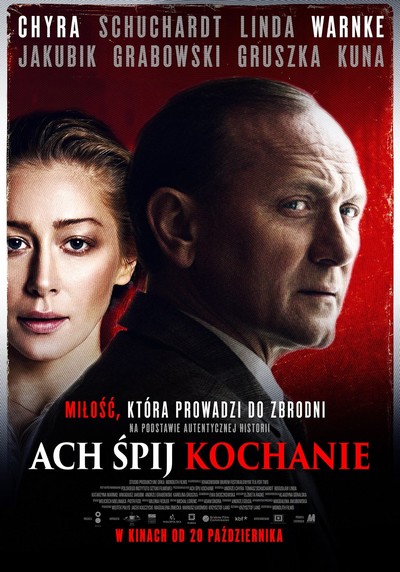 Katarzyna Warnke i Andrzej Chyra na plakacie promującym kinową emisję filmu „Ach śpij kochanie”, foto: Monolith Films