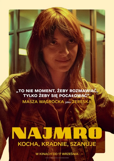 Masza Wągrocka na plakacie promującym kinową emisję filmu „Najmro. Kocha, kradnie, szanuje”, foto: Dystrybucja Mówi Serwis