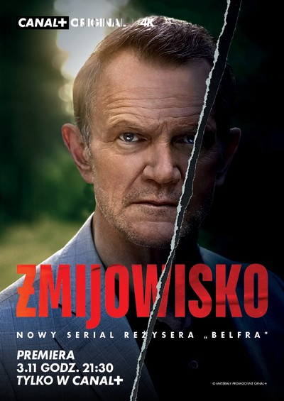 Cezary Pazura na plakacie promującym emisję serialu „Żmijowisko”, foto: Canal+ Polska