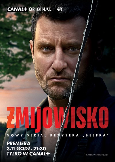 Wojciech Zieliński na plakacie promującym emisję serialu „Żmijowisko”, foto: Canal+ Polska