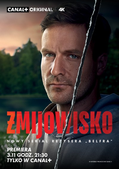 Piotr Stramowski na plakacie promującym emisję serialu „Żmijowisko”, foto: Canal+ Polska