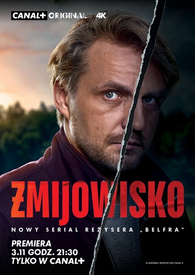 Paweł Domagała na plakacie promującym emisję serialu „Żmijowisko”, foto: Canal+ Polska