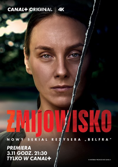 Marta Malikowska na plakacie promującym emisję serialu „Żmijowisko”, foto: Canal+ Polska