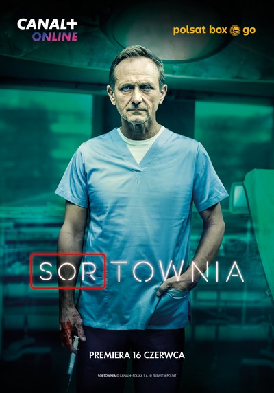 Andrzej Chyra na plakacie promującym emisję serialu „Sortownia”, foto: Grupa Polsat Plus/Canal+ Polska