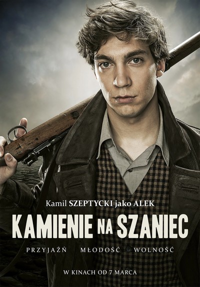 Kamil Szeptycki na plakacie promującym kinową emisję filmu „Kamienie na szaniec”, foto: Monolith Films