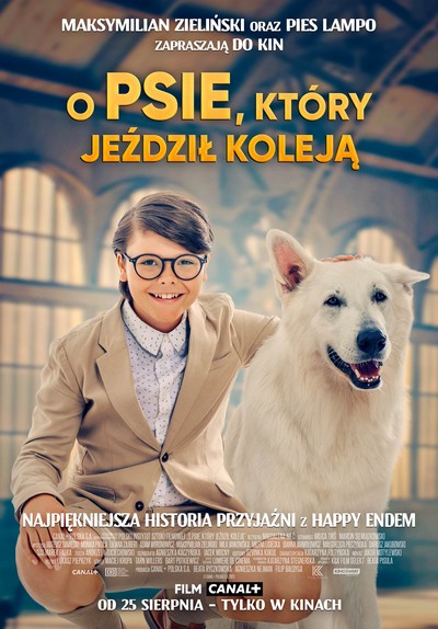 Maksymilian Zieliński na plakacie promującym kinową emisję filmu „O psie, który jeździł koleją”, foto: Kino Świat