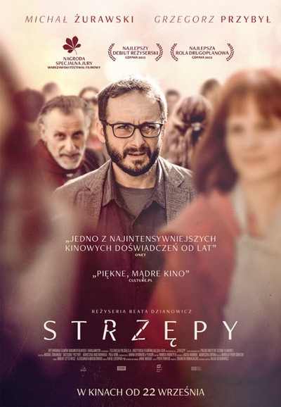 Grzegorz Przybył i Michał Żurawski na plakacie promującym kinową emisję filmu „Strzępy”, foto: TVP