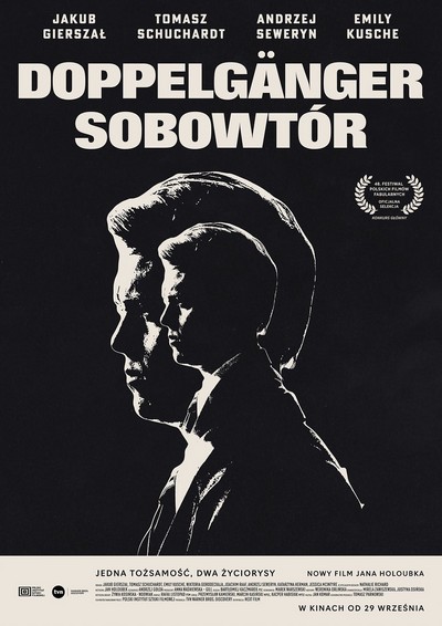 Jakub Gierszał na plakacie promującym kinową emisję filmu „Doppelgänger. Sobowtór”, foto: Agora