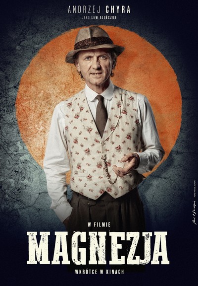 Andrzej Chyra na plakacie promującym kinową emisję filmu „Magnezja”, foto: Kino Świat