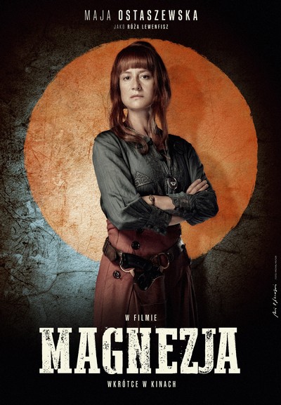 Maja Ostaszewska na plakacie promującym kinową emisję filmu „Magnezja”, foto: Kino Świat