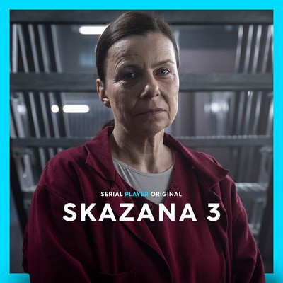 Agata Kulesza na plakacie promującym emisję serialu „Skazana”, foto: TVN Warner Bros. Discovery