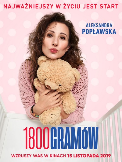 Aleksandra Popławska na plakacie promującym kinową emisję filmu „1800 gramów”, foto: Kino Świat