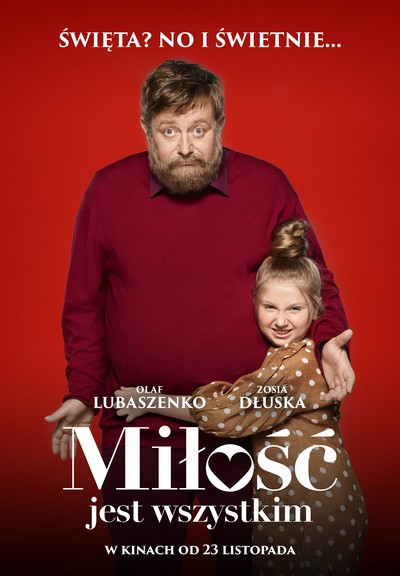 Olaf Lubaszenko i Zofia Dłuska na plakacie promującym kinową emisję filmu „Miłość jest wszystkim”, foto: Kino Świat