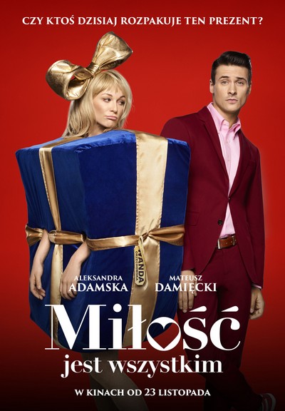 Aleksandra Adamska i Mateusz Damięcki na plakacie promującym kinową emisję filmu „Miłość jest wszystkim”, foto: Kino Świat