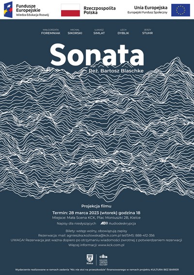 Plakat promujący kinową emisję filmu „Sonata”, foto: Kieleckie Centrum Kultury
