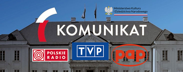 Ministerstwo Kultury komunikat TVP PAP PR logo 3x-2023-760px