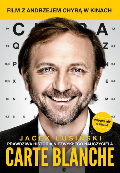 Andrzej Chyra na okładce książki „Carte Blanche” Jacka Lusińskiego, foto: Axis Mundi