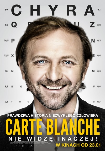 Andrzej Chyra na plakacie promującym kinową emisję filmu „Carte Blanche”, foto: Kino Świat