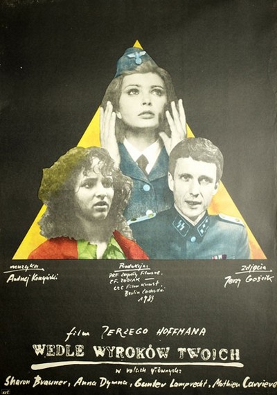 Anna Dymna, Sharon Brauner i Mathieu Carrière na plakacie promującym kinową emisję filmu „Wedle wyroków twoich”, foto: Zespół Filmowy Zodiak