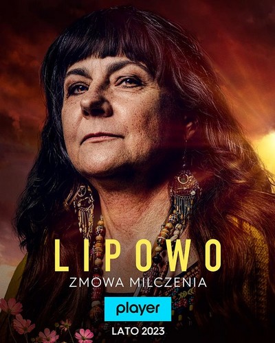 Agnieszka Suchora na plakacie promującym emisję serialu „Lipowo. Zmowa milczenia”, foto: TVN Warner Bros. Discovery