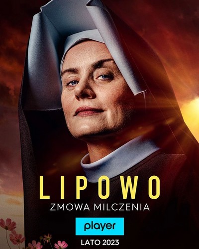 Maja Barełkowska na plakacie promującym emisję serialu „Lipowo. Zmowa milczenia”, foto: TVN Warner Bros. Discovery