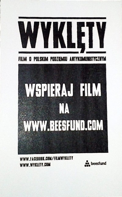 Plakat promujący kinową emisję filmu „Wyklęty”, foto: Fundacja Między Słowami