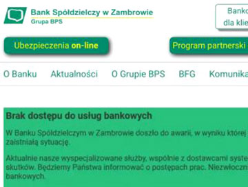Bank spóldzielczy  w Zambrowie zrzut ekranowy 360px
