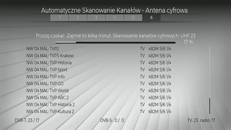 Automatyczne skanowanie kanałów DVB-T/T2
