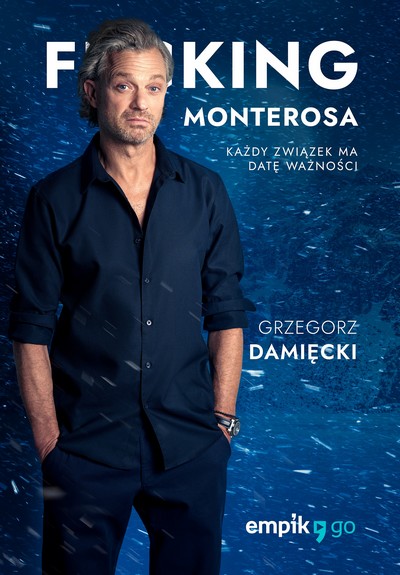 Grzegorz Damięcki na plakacie promującym emisję serialu audio „Fucking Monterosa” („Fucking Bornholm”), foto: Grupa Empik