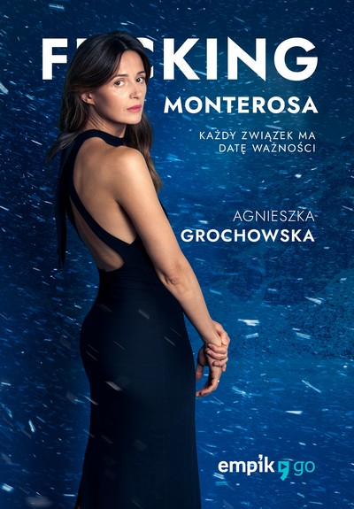 Agnieszka Grochowska na plakacie promującym emisję serialu audio „Fucking Monterosa” („Fucking Bornholm”), foto: Grupa Empik