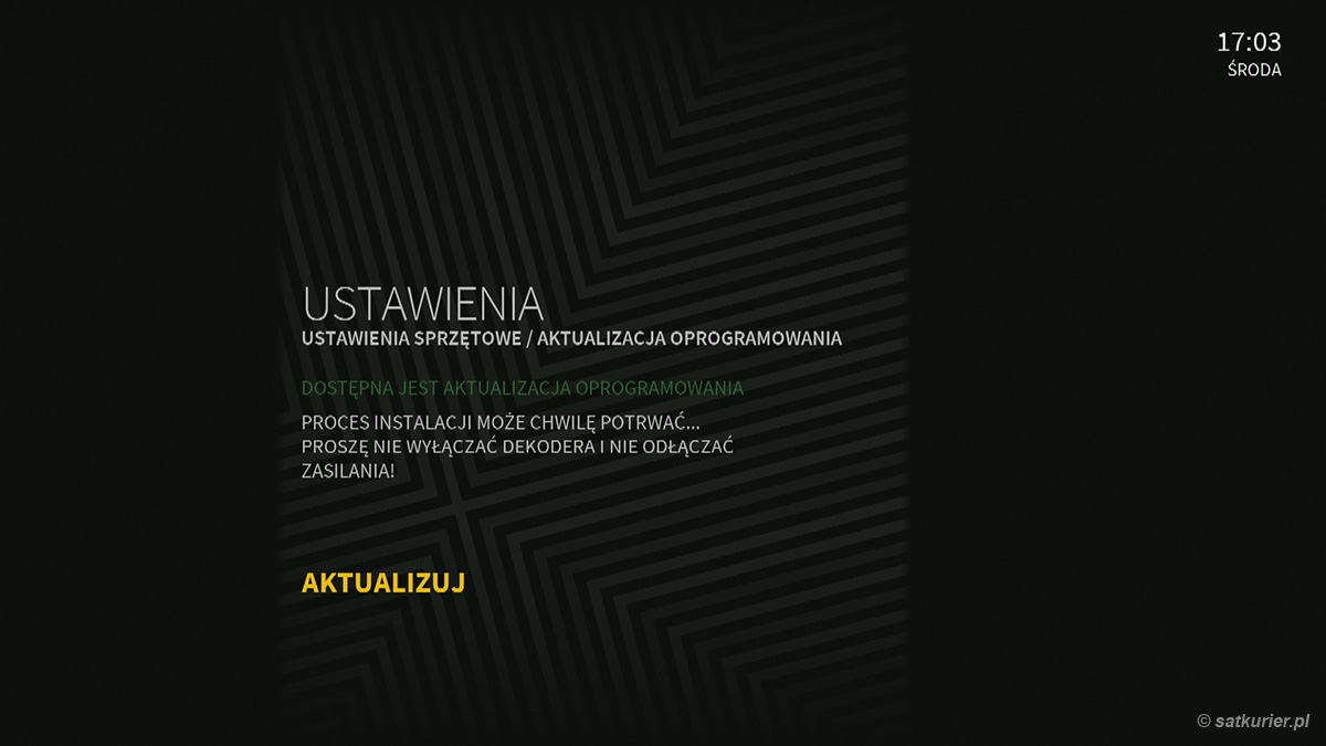 Polsat Box 4K - Informacja o dostępności aktualizacji oprogramowania