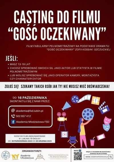Plakat promujący produkcję filmu „Gość oczekiwany”, foto: Akademia Młodzieżowa