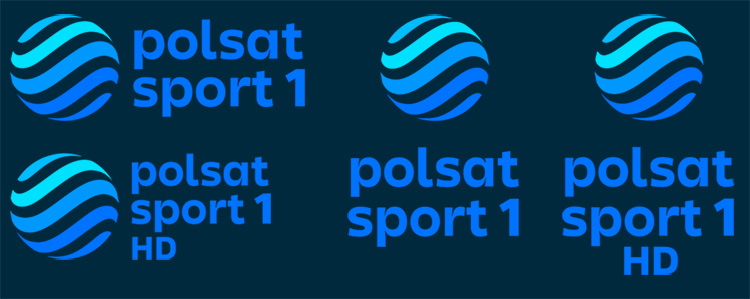 Różne wersje logo kanału Polsat Sport 1