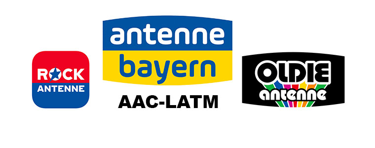Antenne Bayern kodek audio AAC-LATM radio logo 760px