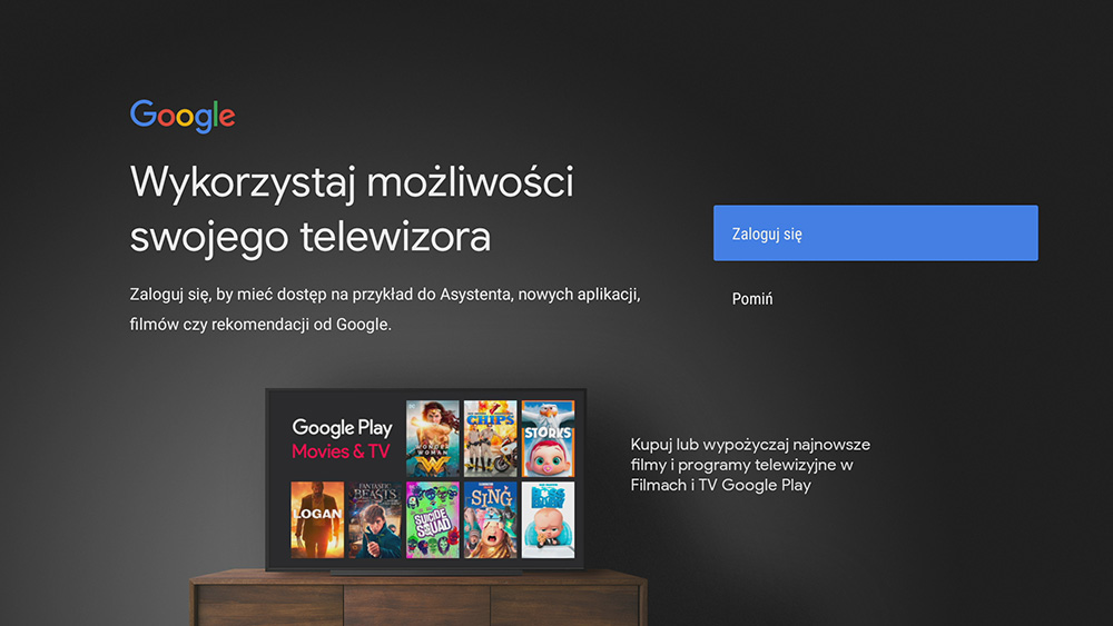 Netia Soundbox 4K - logowanie do konta Google