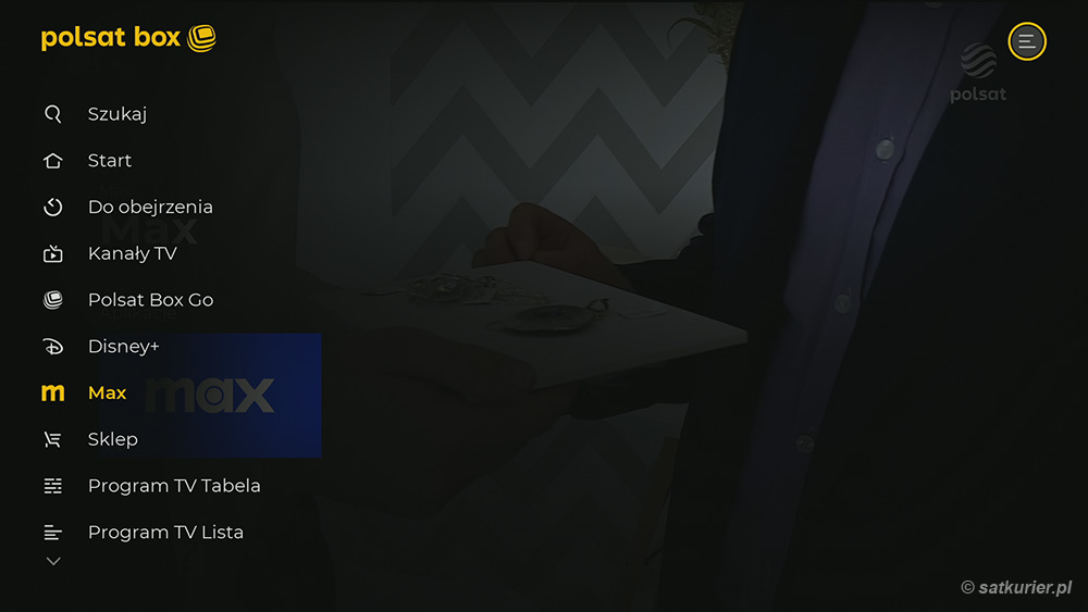Aplikacja Max w menu Polsat Box 4K