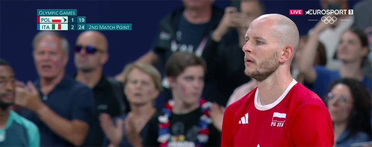 Polska vs Włochy siatkówka IO 2024 paryż Kurek fot Eurosport 760px