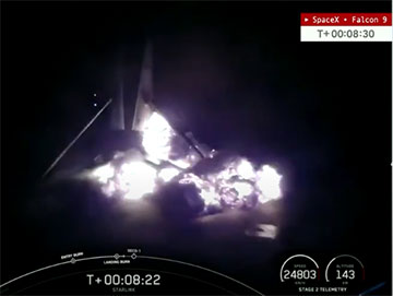 SpaceX lądowanie 1 stopnia booster katastrofa 360px